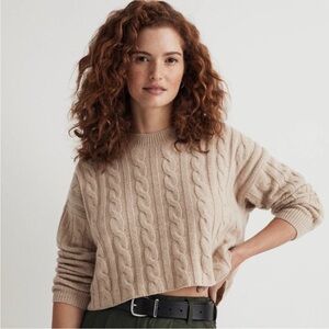 Madewell Cable Knit Sweater in Beige